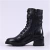 Regarde Le Ciel Marcy Buckle Lace Boot - Black Leather